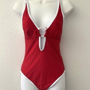 NEW CENTER RING PLUNGE MONOKINI ONE PIECE SWIMSUIT